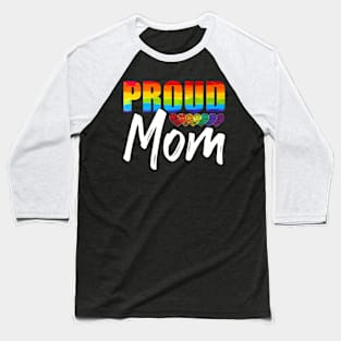 Flag Heart Queer Parent Pride Month Proud Mom LGBT Baseball T-Shirt